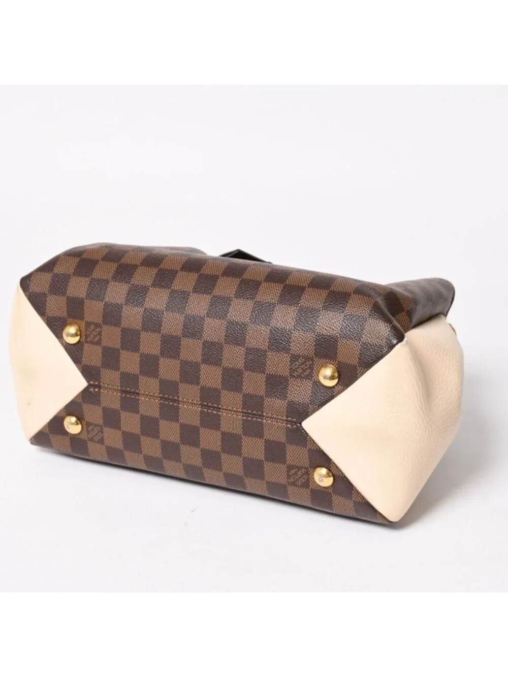 Louis Vuitton Brittany Handbag Damier Canvas Brown Beige Ebene Gold